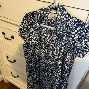 Loft floral blue wrap dress